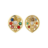 Navratan Gem Cascade Short Necklace Set