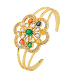 Navratan Blooming Gems Cuff Bangle