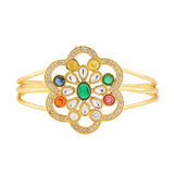 Navratan Blooming Gems Cuff Bangle