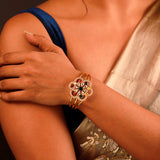 Navratan Blooming Gems Cuff Bangle