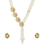 Navratan Golden Grace Mid Necklace Set