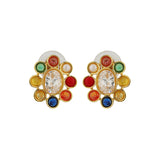 Navratan Golden Grace Mid Necklace Set