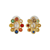 Navratan Golden Grace Mid Necklace Set