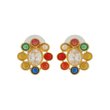 Navratan Floral Harmony Choker Necklace Set