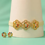 Navratan Floral Harmony Choker Necklace Set