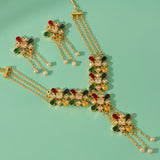 Navratan Eternal Symmetry  Short Necklace Set