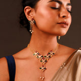 Navratan Eternal Symmetry  Short Necklace Set