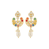 Navratan Starlit Bloom Drop Choker Necklace Set