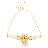 Navratan Starlit Bloom Drop Choker Necklace Set