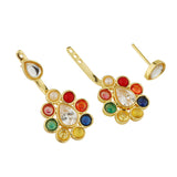 Navratan Spectrum Of Gems Collar Necklace Set