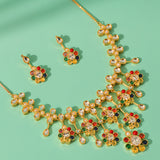 Navratan Spectrum Of Gems Collar Necklace Set