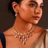 Navratan Spectrum Of Gems Collar Necklace Set