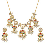 Navratan Fluid Elegance Short Necklace Set