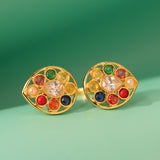 Navratan Pear Of Divinity Two Finger Ring