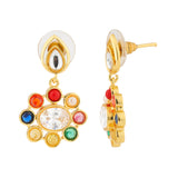 Navratan Liquid Radiance Dangle Earrings