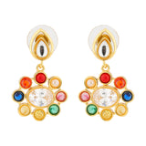 Navratan Liquid Radiance Dangle Earrings