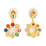 Navratan Liquid Radiance Dangle Earrings