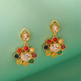 Navratan Liquid Radiance Dangle Earrings