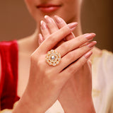 Queens of Rajasthan Kundanika Statement Ring