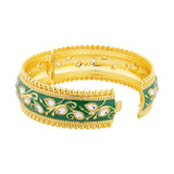 Queens of Rajasthan Zariya Green Openable Bangles