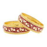 Queens of Rajasthan Zariya Red Openable Bangles