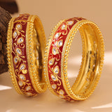 Queens of Rajasthan Zariya Red Openable Bangles