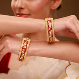 Queens of Rajasthan Zariya Red Openable Bangles
