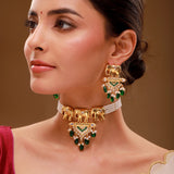 Queens of Rajasthan Gajvira Choker Necklace Set