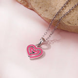 Valentine’s Day Pink Doodle Heart Pendant