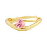 Valentine’s Day Pink Cupid Heart Solitaire Ring