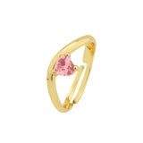 Valentine’s Day Pink Cupid Heart Solitaire Ring