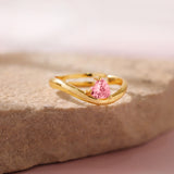 Valentine’s Day Pink Cupid Heart Solitaire Ring