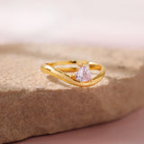 Valentine’s Day Pink Cupid Heart Solitaire Ring