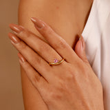 Valentine’s Day Pink Cupid Heart Solitaire Ring