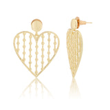Valentine’s Day Golden Lattice Heart Earrings