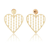 Valentine’s Day Golden Lattice Heart Earrings