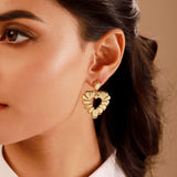 Valentine’s Day Golden Bloom Heart Earrings