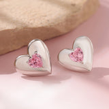 Valentine’s Day  Pink Heartstone Whisper Stud Earrings