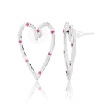 Valentine’s Day  Crystal Pink Dot Heartline Earrings