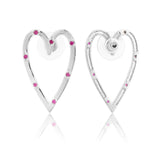 Valentine’s Day  Crystal Pink Dot Heartline Earrings