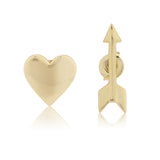 Valentine’s Day  Heart and Arrow Cupid Mismatched Earrings