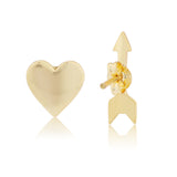 Valentine’s Day  Heart and Arrow Cupid Mismatched Earrings