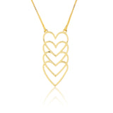 Valentine’s Day Golden Cascading Hearts Necklace