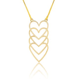 Valentine’s Day Golden Cascading Hearts Necklace