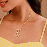 Valentine’s Day Golden Cascading Hearts Necklace
