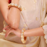 Queens of Rajasthan Gul Kundan Openable Bangles
