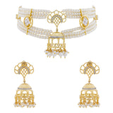Shahi Dwar Royal Pearl Jhumka Necklace Set