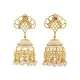 Shahi Dwar Royal Pearl Jhumka Necklace Set