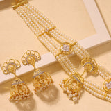 Shahi Dwar Royal Pearl Jhumka Necklace Set