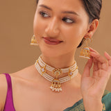 Shahi Dwar Royal Pearl Jhumka Necklace Set